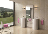 ADM Circular Freestanding Pedestal Sink, White, 18", Matte White