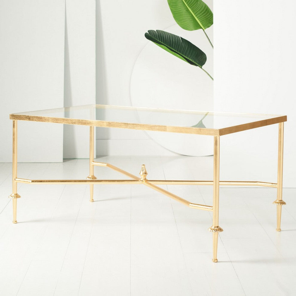 Safavieh Devi Gold Leaf Coffee Table Gold