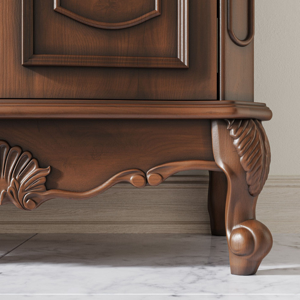 30 Inch Classic Style Fiesta Bathroom Sink Vanity, Brown, 30", Single Sink, Freestanding