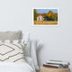 Patriotic Barn in Field Rural Landscape Framed Photo Paper Wall Art Prints, White, 12" X 18"