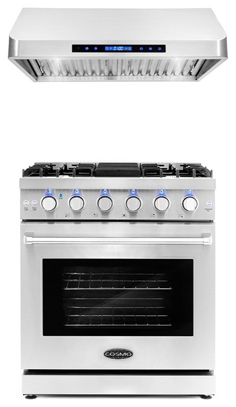 2-Piece Kitchen, 30" Gas Range and 30" Under Cabinet Range Hood
