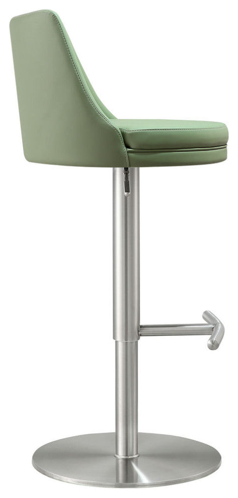 TOV Furniture Reagan Sea Foam Green and Silver Adjustable Stool