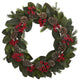 30" Magnolia Leaf, Berry, Pine and Pine Cone Artificial Wreath