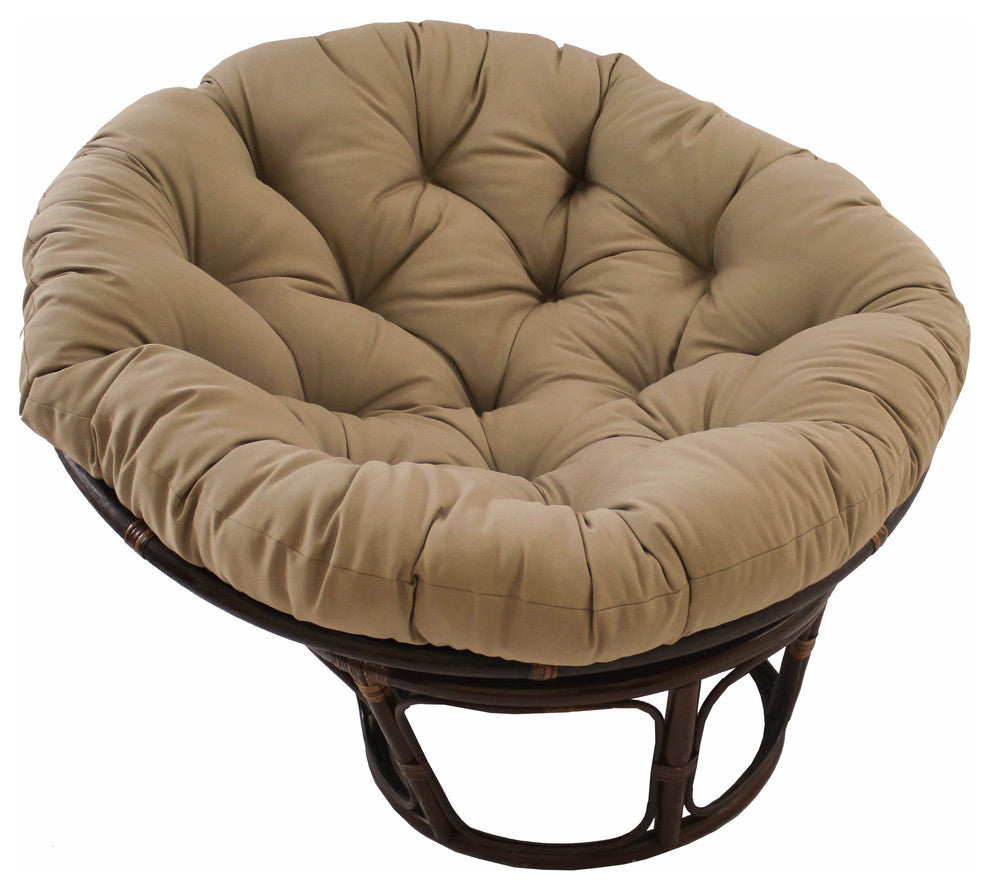 44" Solid Twill Papasan Cushion, Fits 42" Papasan Frame, Toffee