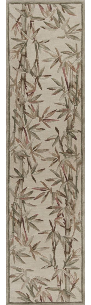 KAS Sparta 3146 Ivory Bamboo Border Area Rug, 2'6"x10' Runner
