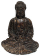 Chinese Golden Brown Glazed Buddha Gautama Amitabha Wood Statue Hws384