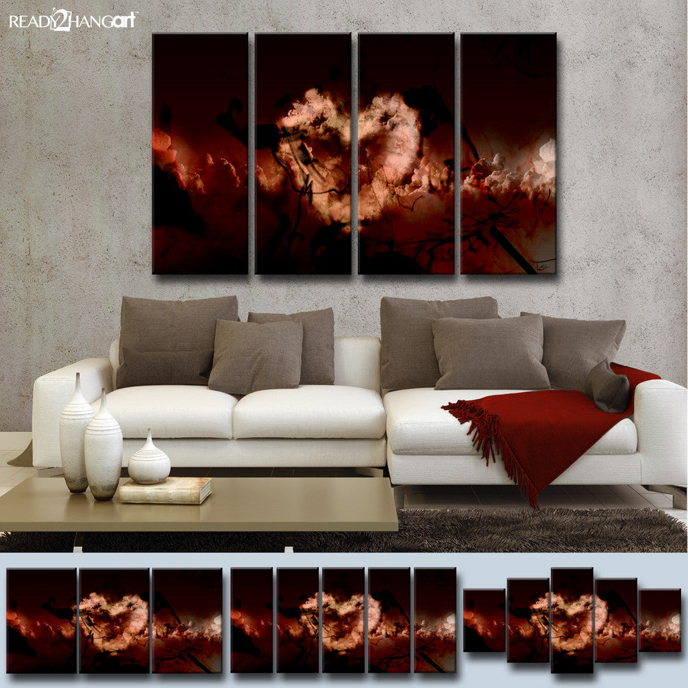 Ready2HangArt ''Glitzy Mist XXXVII'' by Tristan Scott, 24"x48", 4 Piece Set