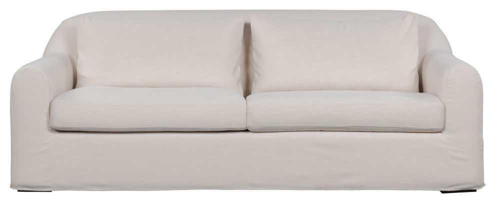 Las Vegas 86"W Upholstered Slipcover Sofa, Linen Ivory