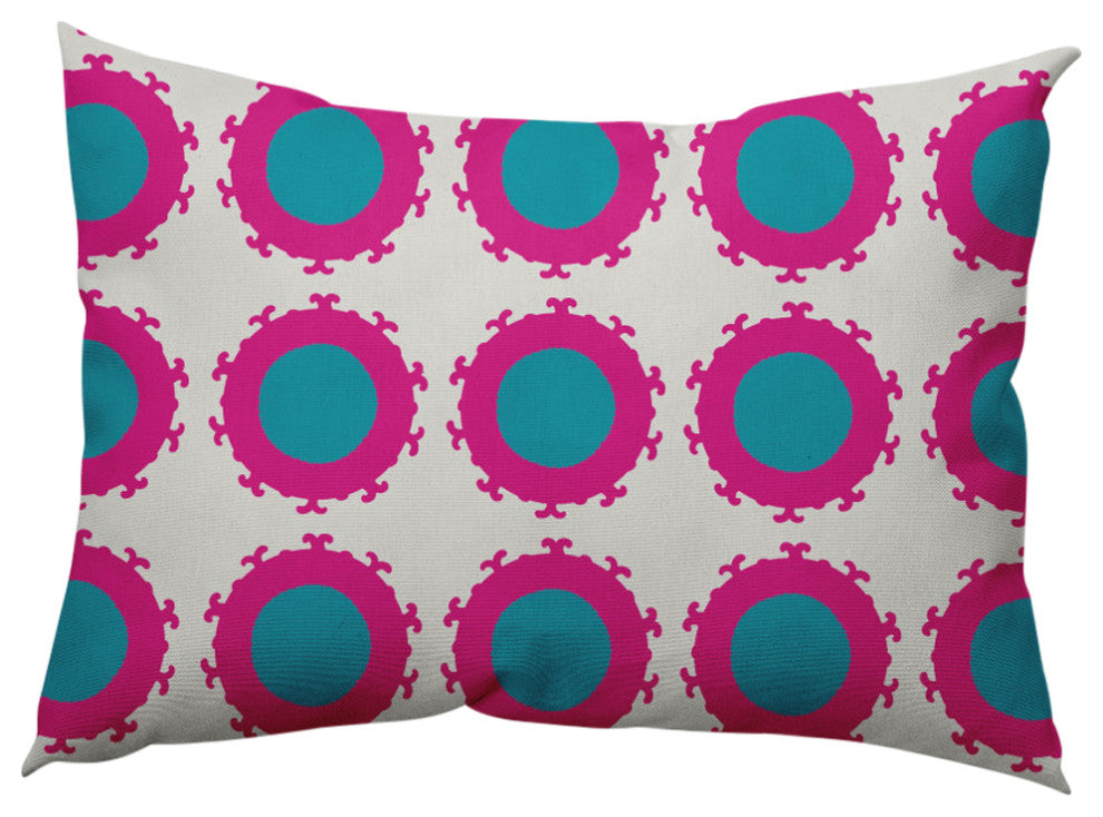 Pan Bubbles Decorative Throw Pillow, Explorer Blue, 14"x20"