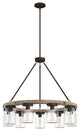 Devon Park Onyx Bengal and Barnwood 9 Light Chandelier Ceiling Light Fixture