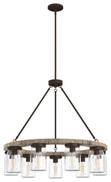 Devon Park Onyx Bengal and Barnwood 9 Light Chandelier Ceiling Light Fixture