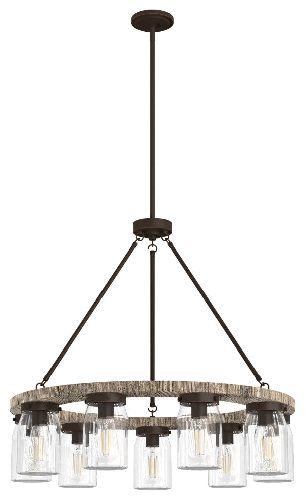Devon Park Onyx Bengal and Barnwood 9 Light Chandelier Ceiling Light Fixture