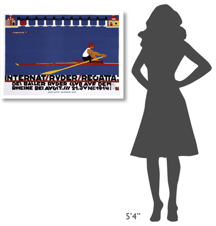 "Internat / Ruder / Regatta" Digital Paper Print by Niklaus Stoecklin, 38"x27"