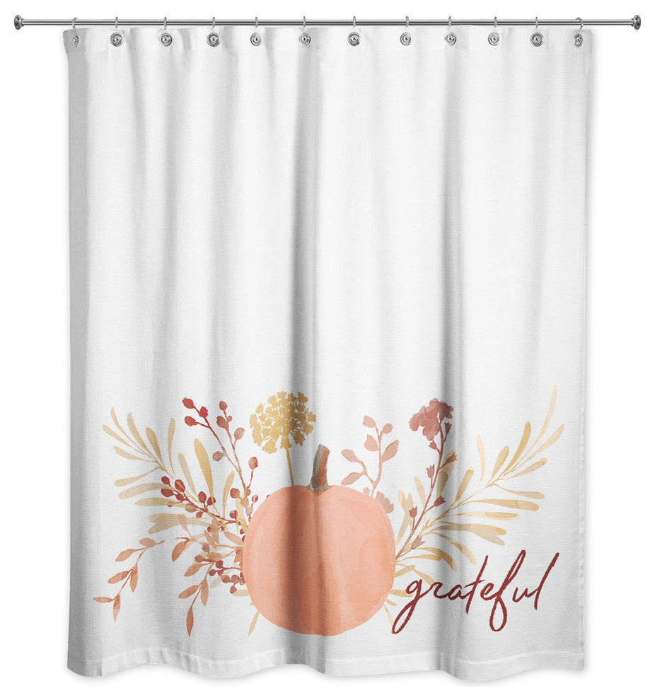 Grateful Harvest Pumpkin Shower Curtain