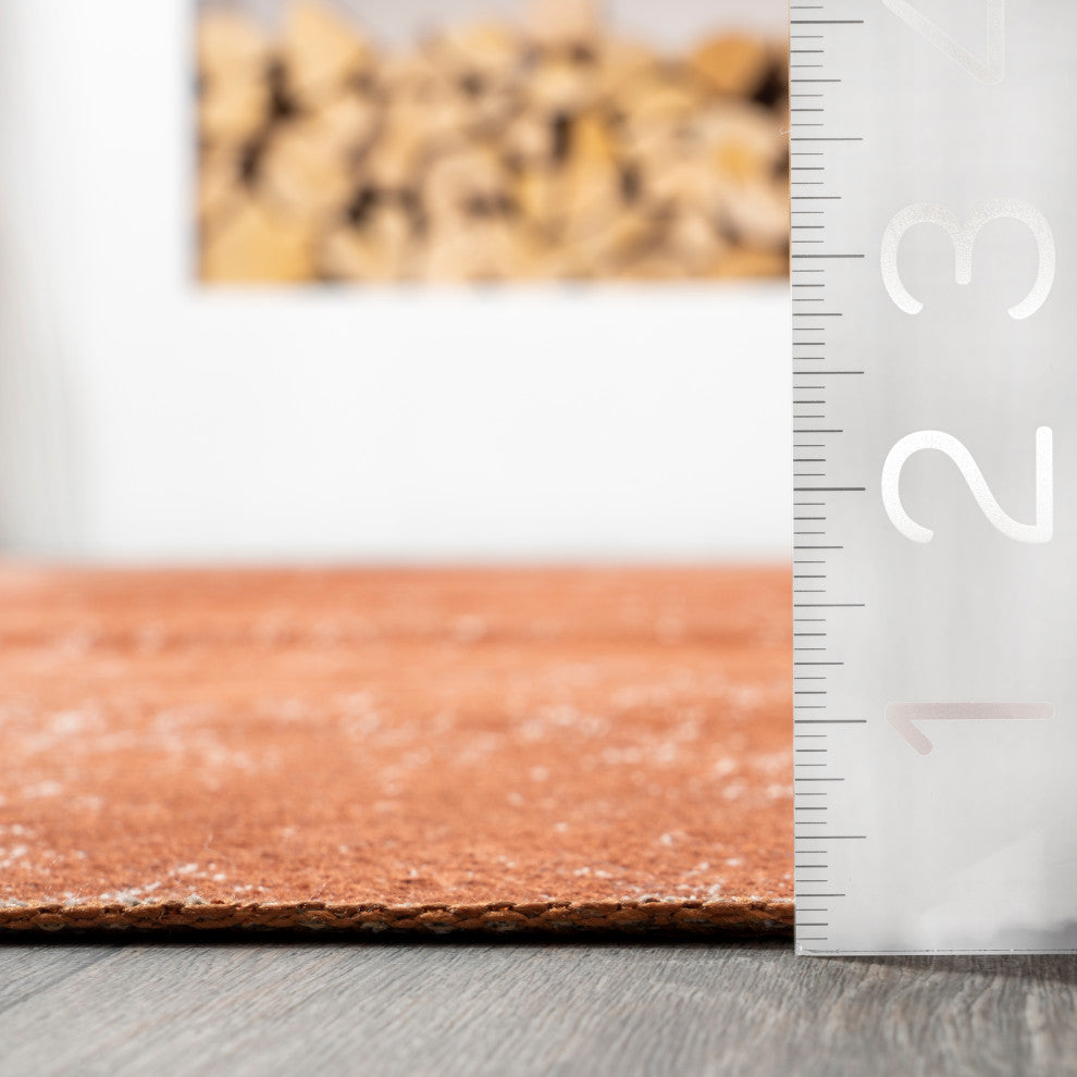 Nuloom Elspeth Casual Faded Washable Rug, Burnt Orange 7' 3" x 9' 3"