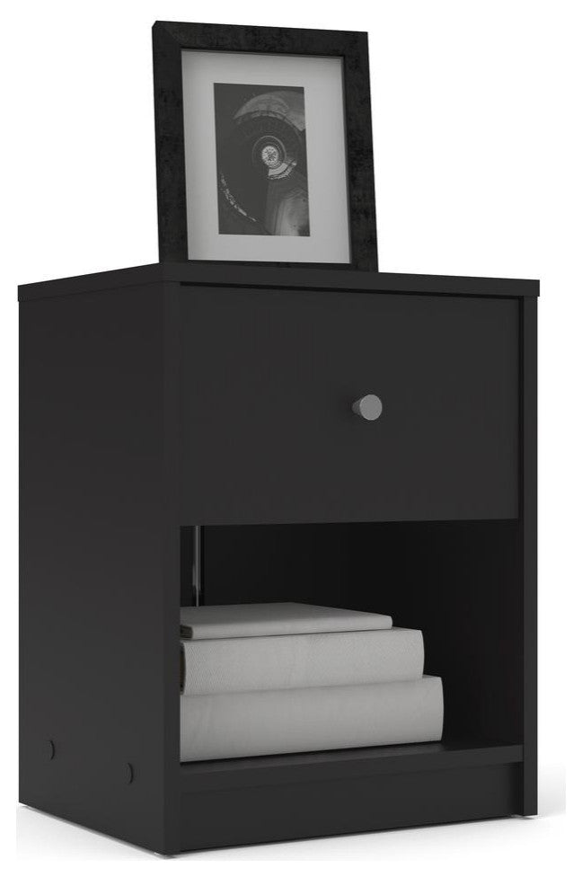 Portland 1 Drawer Nightstand, Black