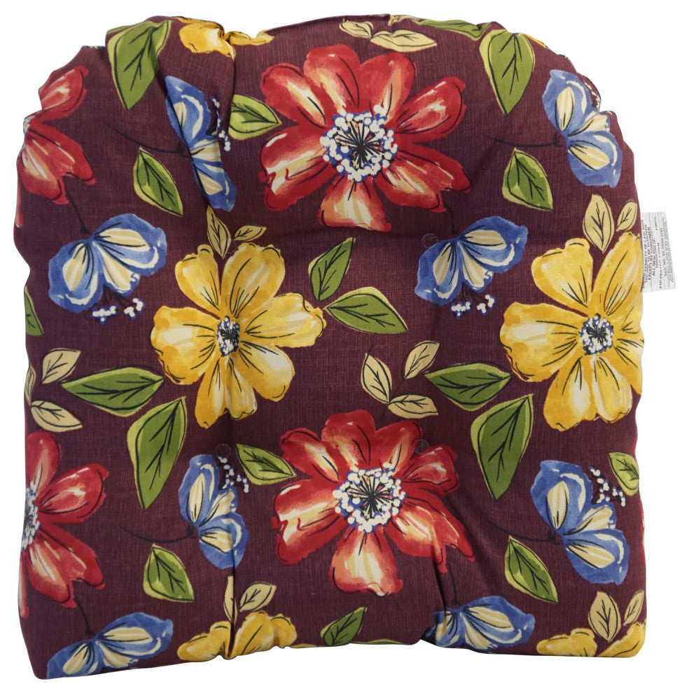 19" U-Shaped Dining Chair Cushions, Set of 2, Mcjanice Eggplant