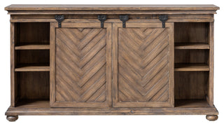 Rustic Wood Iron Sliding Barn Door Media Console Cabinet Vintage Style Farmhouse