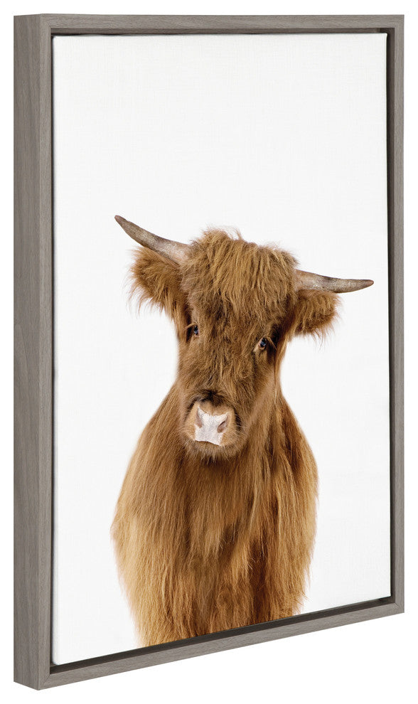 Sylvie Baby Highland Calf Animal Print Framed Canvas by Amy Peterson, 18x24
