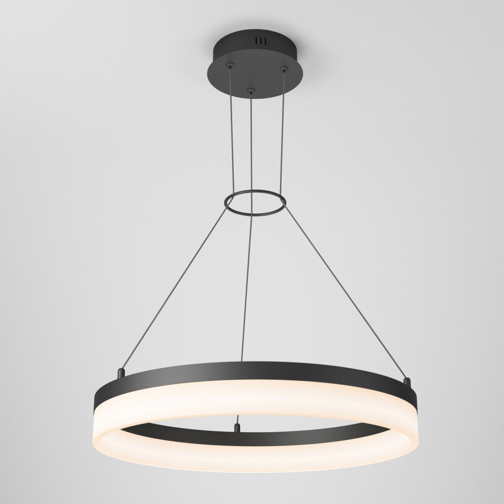 Artika Optical Ring LED Pendant Ceiling Light, Black - Multiple CCT