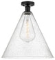Innovations 616-1F-BK-GBC-164 Berkshire 1 Light Semi-Flush Mount, Matte Black