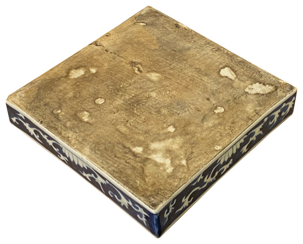 Chinese Blue White Scenery Porcelain Coaster Stand Soap Holder Hws2302