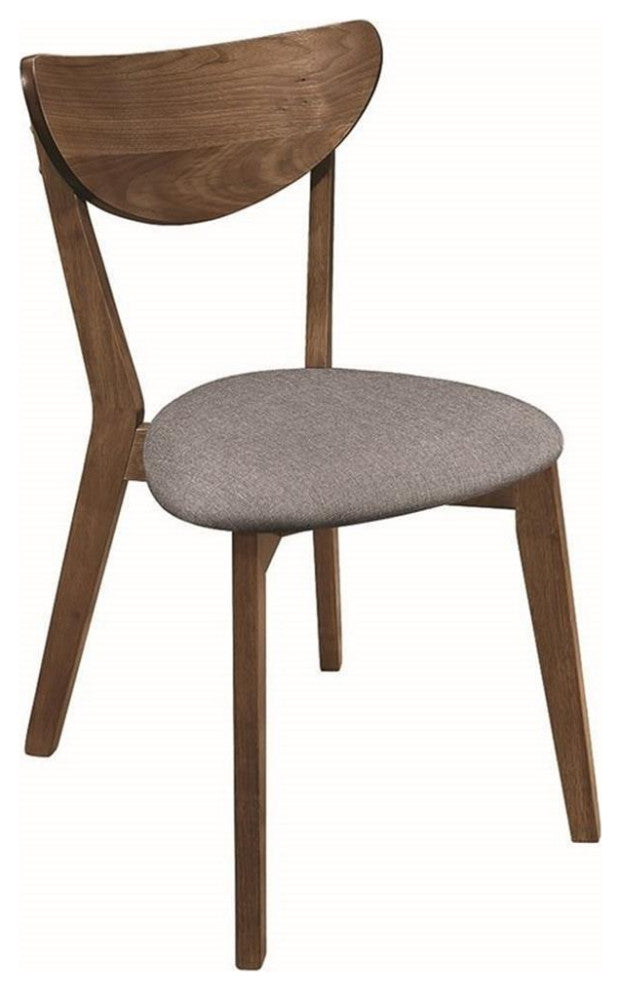 Pemberly Row Dining Side Chair in Natural Walnut and Gray