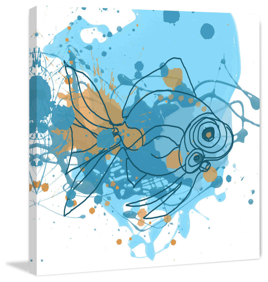 "Blue Fish" Painting Print on Canvas by Irena Orlov