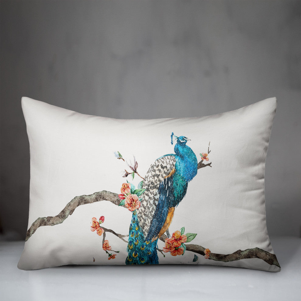 Floral Peacock 14x20 Spun Poly Pillow