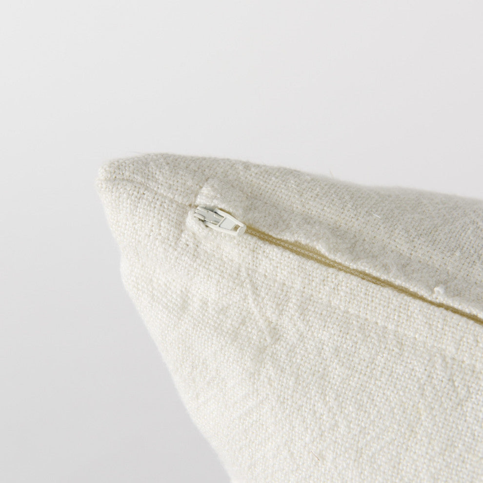 off white Pillow Cover With Ash Gray Stripes