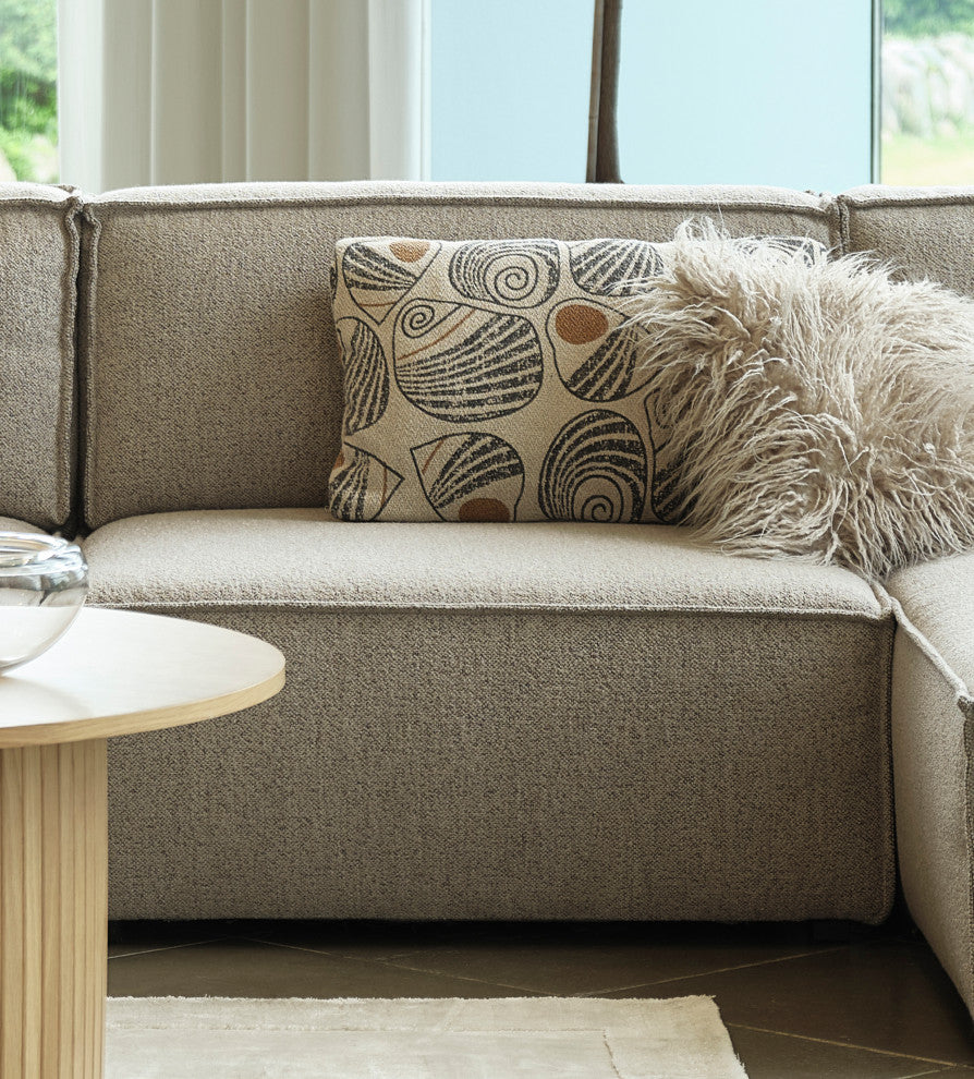 Burt Square Arm Modular Slipper Chair, Taupe Boucle