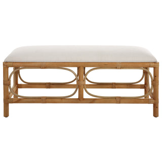 Uttermost 23755 Laguna White Fabric Rattan Bench