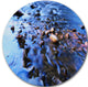 Rock Blue River Panorama, Beach Round Metal Wall Art, 11"
