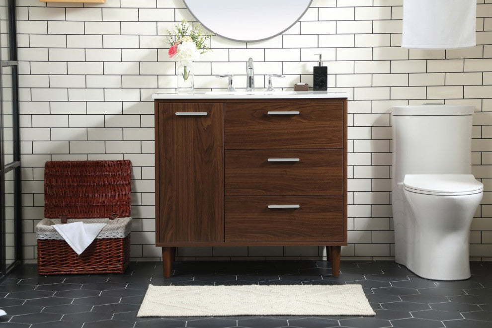 Bailey 36" Bathroom Vanity, Walnut