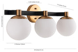 Modernist Globe Metal/Frosted Glass LED Vanity, 3-Light