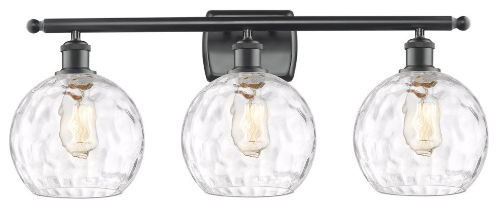 Innovations 516-3W-BK-G1215-8 3 Light Bath Vanity Light, Matte Black