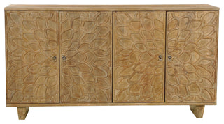 Ethan 4-door Carved Solid Wood Sideboard