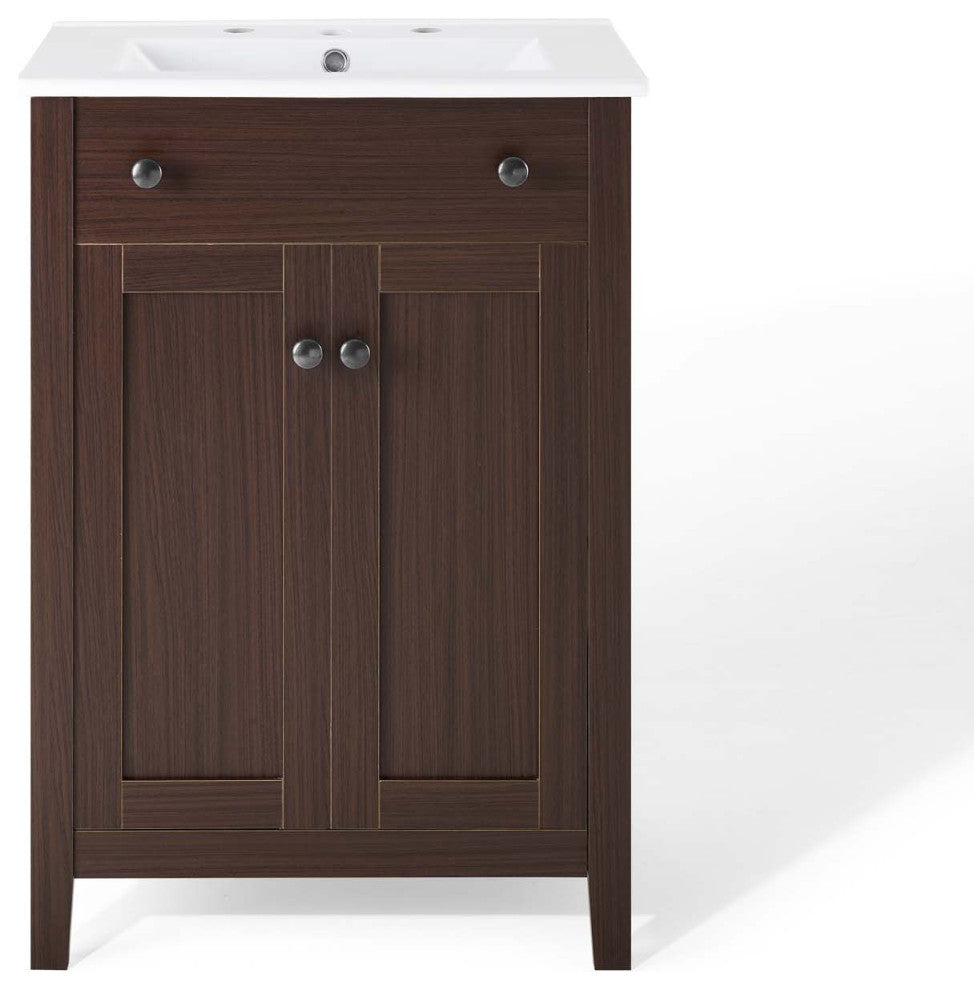 Nantucket 24" Bathroom Vanity - Walnut White