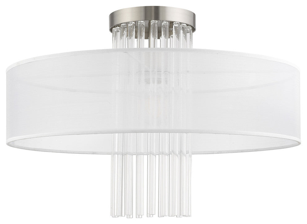 Livex Lighting Brushed Nickel 1-Light Ceiling Mount