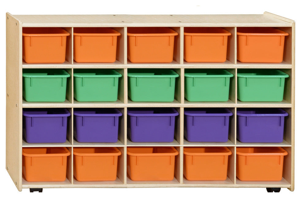 Contender Mobile 20 Tray Storage, Assorted Pastel Trays - Assembled, Casters