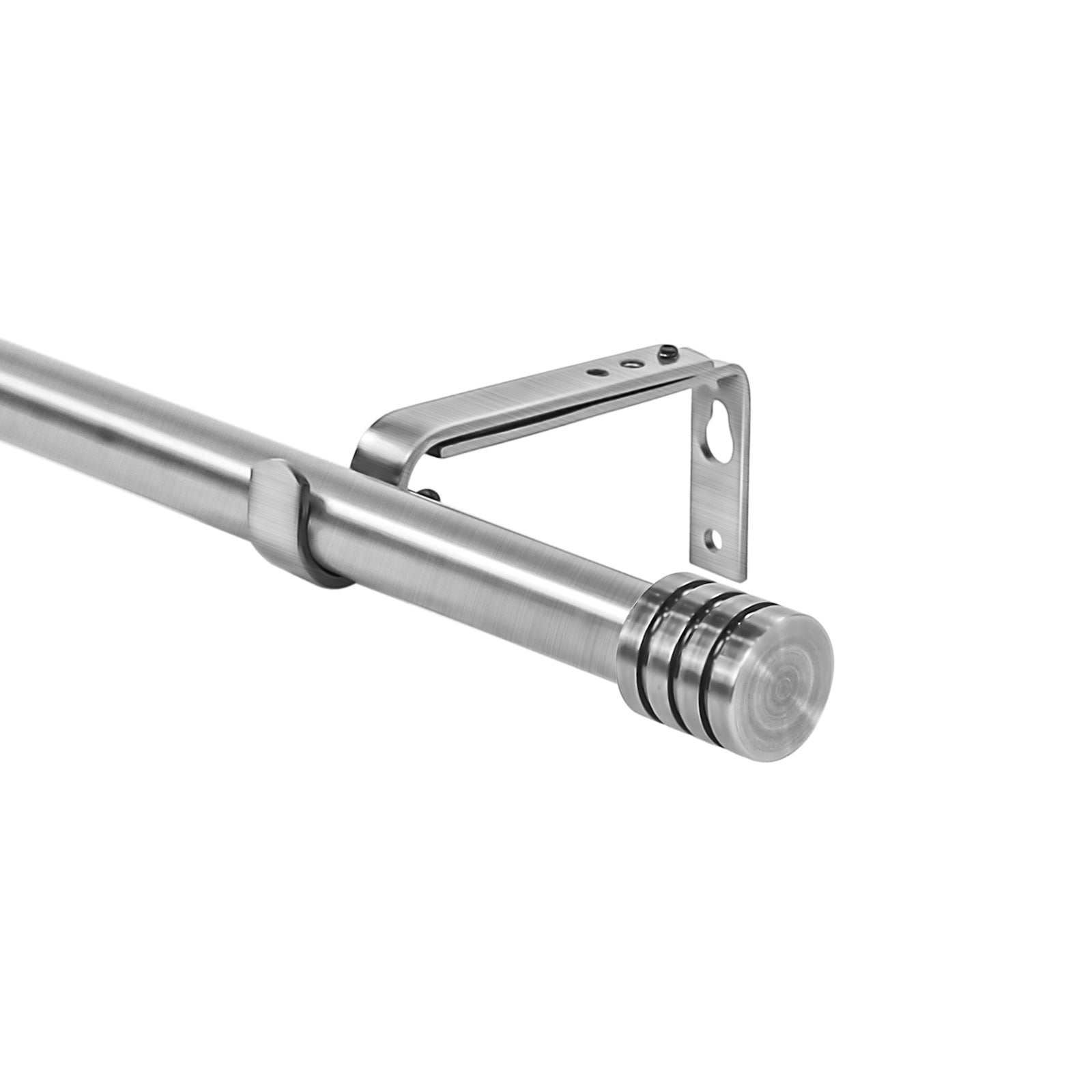 Adjustable Spire Curtain 5/8" Rod, 28"-48", Brushed Steel