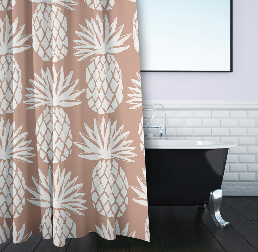 Pineapple Pattern Mauve 70" w x 73" h Shower Curtain