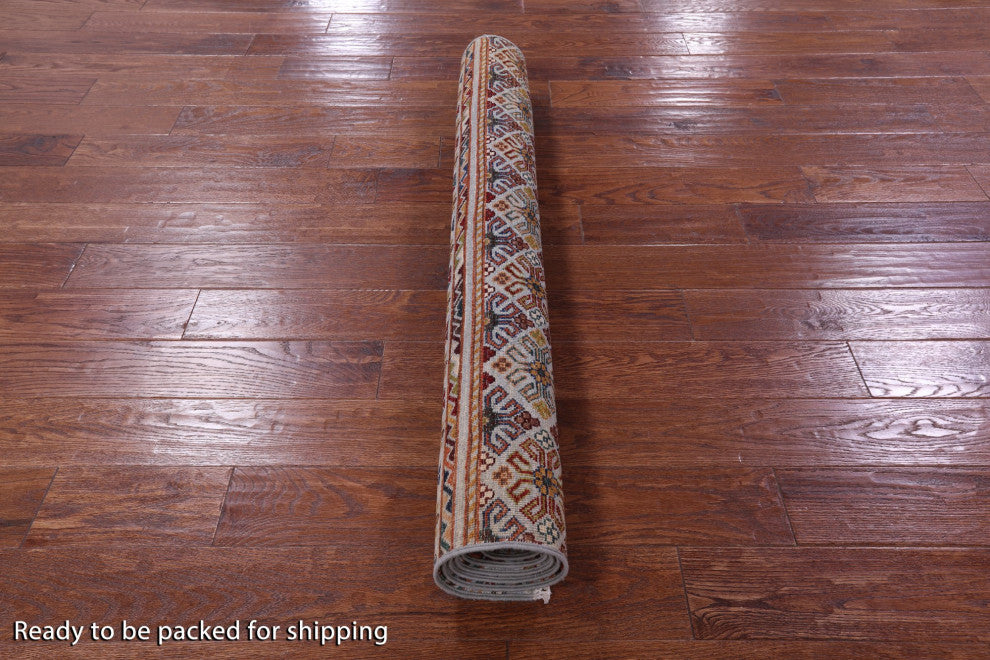 4' 2" X 5' 11" Khorjin Super Kazak Hand-Knotted Rug - Q12514