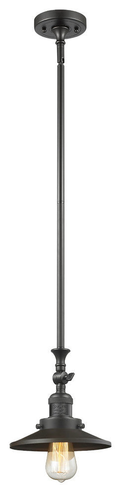 1-Light LED Railroad Mini Pendant, Oil Rubbed Bronze