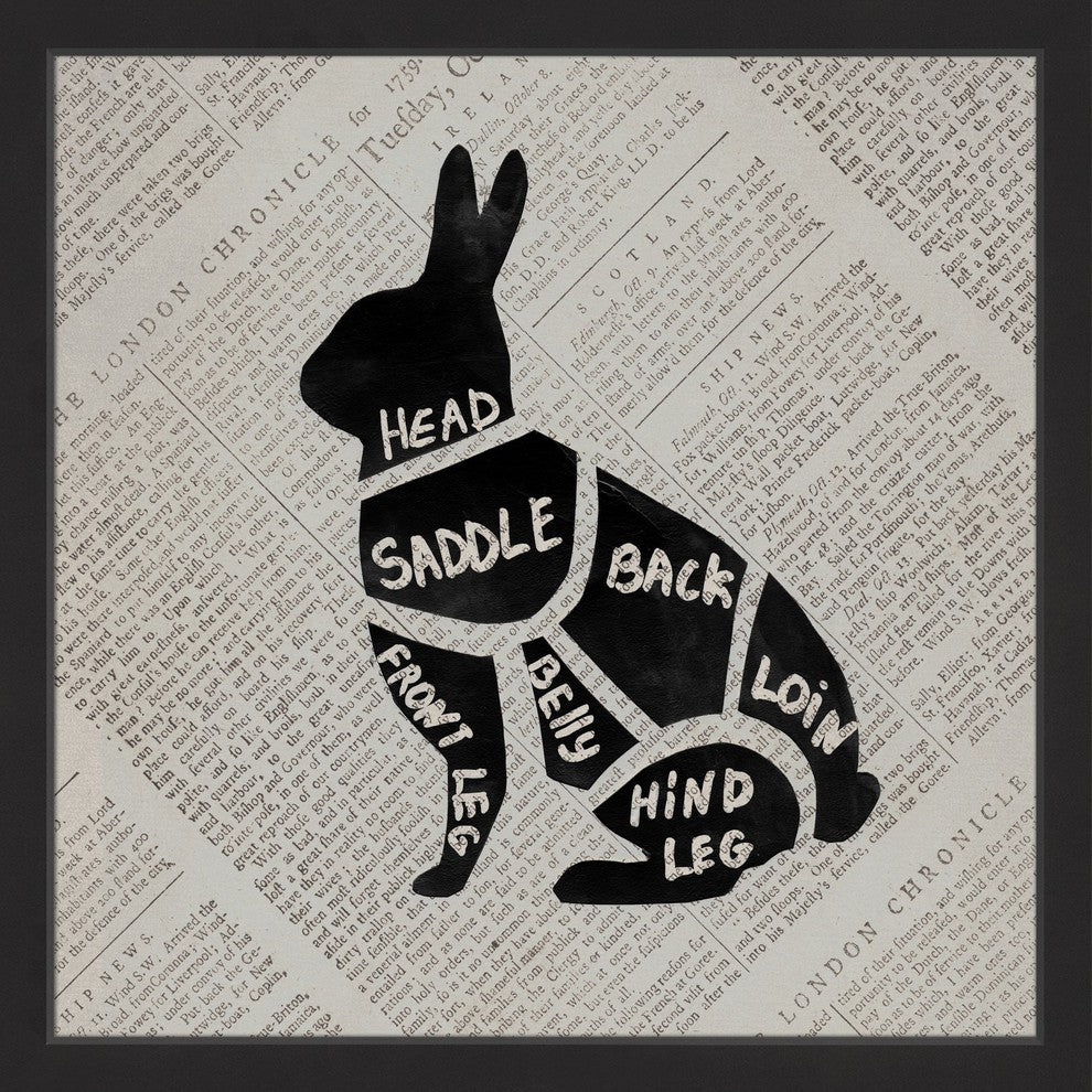 "Rabbit Cuts" Framed Painting Print, 32"x32"