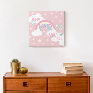 How Loved Pink Rainbow 12x12 Canvas Wall Art