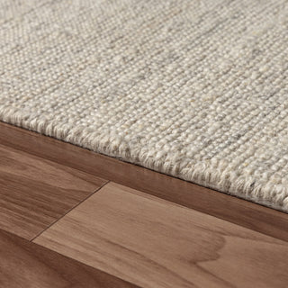 Zane Ivory Industrial Solid Handwoven Wool/Cotton Indoor Area Rug