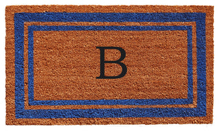 Blue Border 18"x30" Monogram Doormat, Letter B