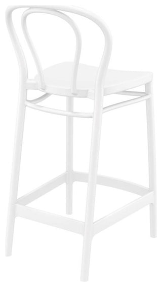 Compamia Victor Contemporary Resin Indoor Outdoor Counter Stool White