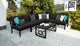 kathy ireland Madison Ave. 7 Piece Aluminum Patio Furniture Set 07b, Onyx